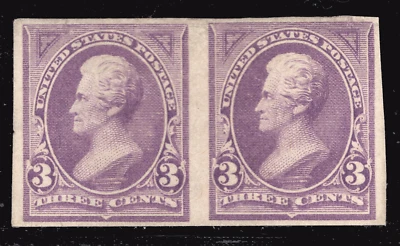 MOMEN: US STAMPS #221P5 IMPERF PAIR MINT OG NH LOT #79722 - Image 1 of 2