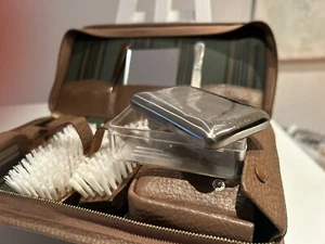 Vintage Herren Travel Reise Set Necessaire  50/60er Jahre Leder Kulturtasche - Bild 1 von 5