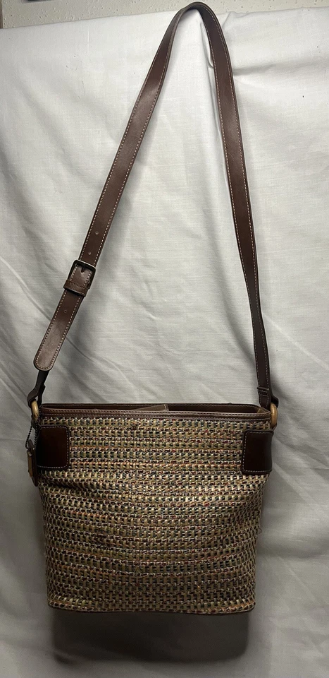 Bolso de hombro a rayas estilo boho marca reliquia 3 compartimentos Foto 1 de 4