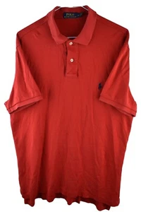 Ralph Lauren Mens Red Collared Short Sleeve Polo T Shirt Size L Logo - Picture 1 of 9