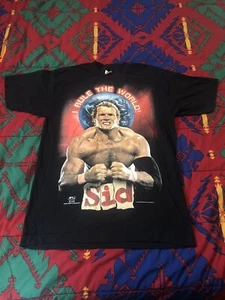 Vintage 90s Sycho Sid Vicious WCW WWF NWO Wrestling T Shirt L Rule World 1996 - Bild 1 von 7