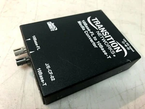 TRANSITION NETWORKS MEDIA CONVERTER 10BASE-FL TO 10BASE-T J/E-CF-02 - Picture 1 of 8