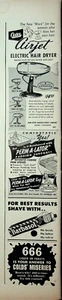 1949 Oster Airjet Electric Hair Dryer Vintage Print Ad 1940s Racine Wisconsin - Picture 1 of 1