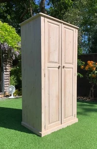 High Quality Solid Pine Wooden Wardrobe Country Vintage Farmhouse - Picture 1 of 10