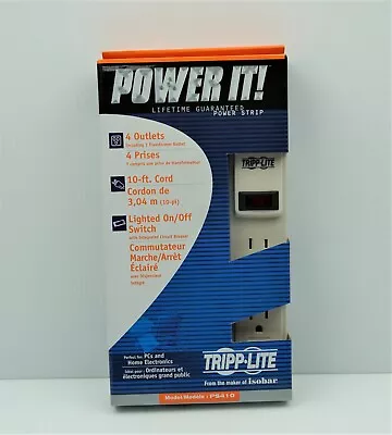 Tripp Lite | PS410 |4 Outlets  10-ft. Cord Power Strip Surge Protector - Image 1 of 4