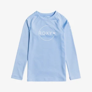 Roxy Beach Classics Long Sleeve Rashvest Junior Girls in Placid Blue - Size 2 - Picture 1 of 2