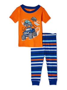 Wonder Nation Toddler Boys Truck Cotton Pajamas 2-Piece Set Size 12 Months - Picture 1 of 3