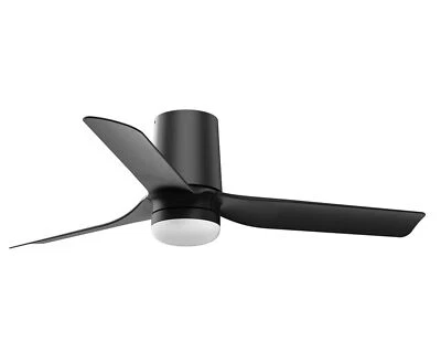 Ventilatore da soffitto piatto con luce LED e telecomando Mini Punt Tub DC nero - Immagine 1 di 2