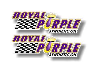2 ROYAL PURPLE Synthetic Oil Vinyl Graphics 9" Decals 5w30 15w40 Stickers JDM
