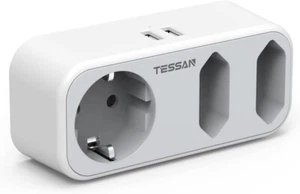Reiseadapter USA Adapter Amerika Deutschland Stecker mit 2 USB 2,4A, 3 Fach - Bild 1 von 7