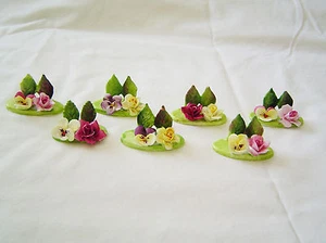 Set 7 Stück Crown Staffordshire Tischkartenhalter - Bild 1 von 3