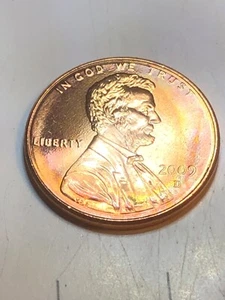 2009 D BU Penny error Presidential years. DDO Rainbow toning - Picture 1 of 3