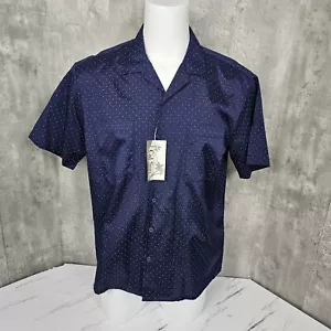 Camicia hawaiana vintage anni 80 Cal Sun uomo XL blu USA testurizzata Beach Camp NOS - Foto 1 di 8