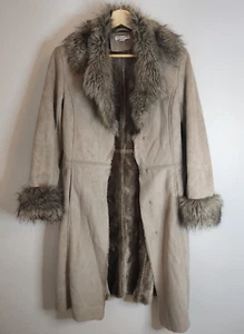 Queenspark Women's Coat Jacket Size 10 Faux Suede Fur - Picture 1 of 9