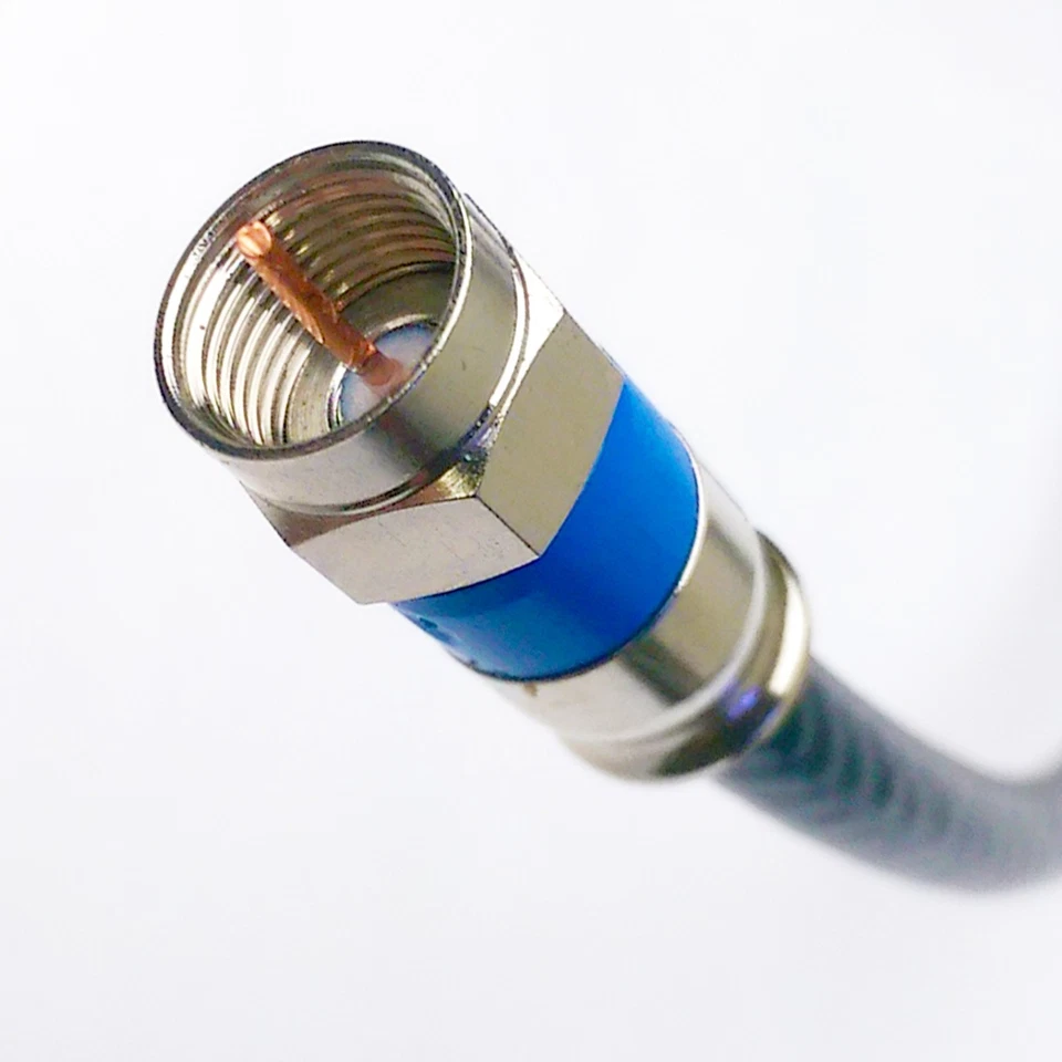 SOLID COPPER RG-6 COAXIAL 3Ghz UV JACKET 18AWG 75 OHM DIRECTV NICKEL CONNECTORS - Image 1 of 1