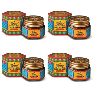 Tiger Balm Red Ointment Muscle Ache & Sprain Ayurvedic Pain Relief Pack Of 4 - Picture 1 of 5