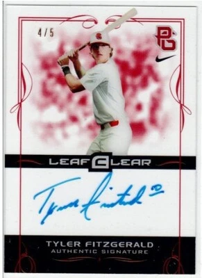 TYLER FITZGERALD - RC - AUTO - /5 - 2015 Leaf Clear  Red #BATF1 - Image 1 of 2