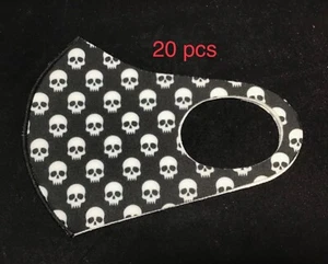 20 pcs Skeleton print Stretch Cloth Face Cover Washable Fashion Handmade Mask - Picture 1 of 5