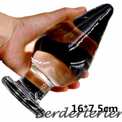 Huge Anal Plug Crystal Glass Butt Plug Vagina Ball Anus Dilator Big Dildo SexToy - Image 1 of 4