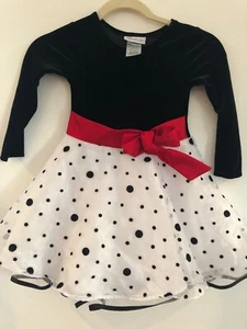 Bonnie Jean girls dress sz 4 black red white-exc. condition! Xx23 - Picture 1 of 7