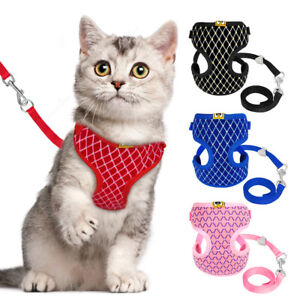 Kitten Cat Walking Harness Lead Leash Collar Adjustable Small Dog Vest for Pets
