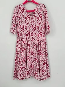 Vestido Dotdotsmile Niñas Talla 8/10 Blanco con Manchas Rojo Rosa Nuevo Con Etiquetas - Imagen 1 de 5