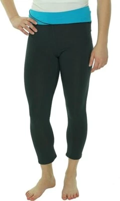 Leggings femininas HUE Sport Capri cinza azul neon X-pequena (0-2) - Imagem 1 de 3