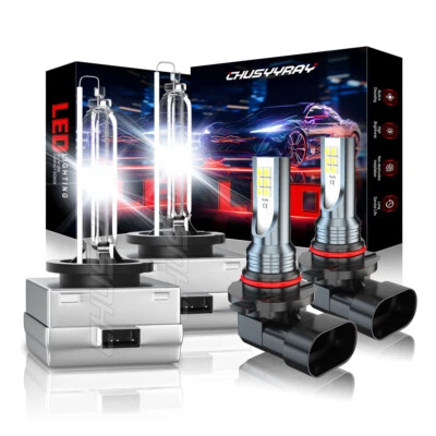 For BMW 750i 750Li 760i 760Li 2006-2008 4x LED HID Headlight Bulbs Low+Fog Light Foto 1 de 4