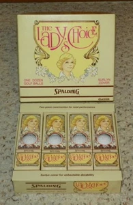 Vintage Spalding - The Lady's Choice Golf Balls - Box / 4 Sleeves of 3 - NEW - Picture 1 of 3