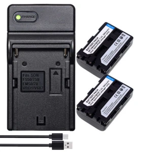 2x Batería + Cargador para Sony NP-FM50 | NP-FM30 NP-FM70 NP-FM90 QM51 QM51D 1065165 - Imagen 1 de 11