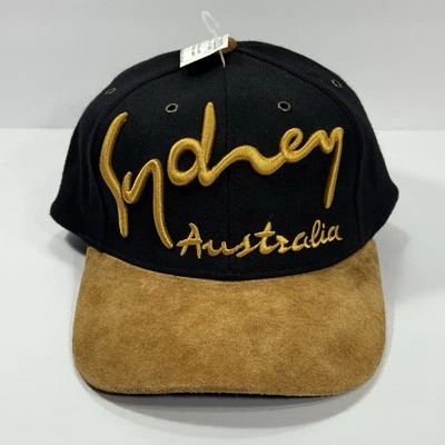 De colección Australia Gorra Lana Gamuza Sydney Script Destino Correa Nuevo Foto 1 de 4