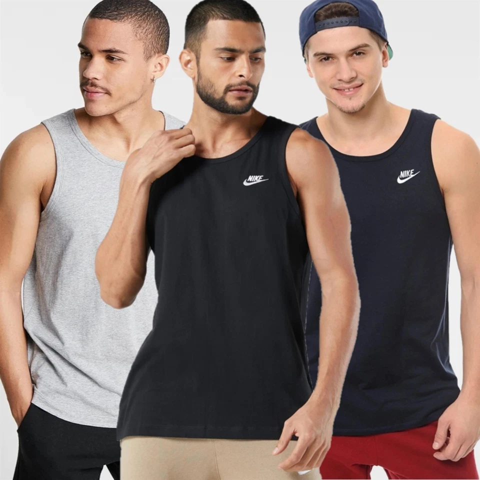 Nike Embroidered Swoosh Mens Athletic Training Gym Vest Sleeveless Tank Top - Image 1 of 1