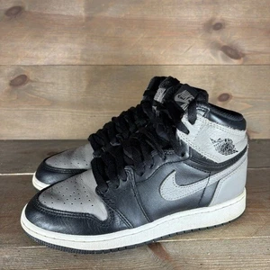 nike air jordan 1 retro high kids youth size 4.5 Y shoes gray basketball sneaker - Picture 1 of 8
