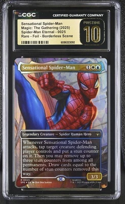 SENSATIONAL SPIDER-MAN Marvel's Spider-Man Borderless Foil CGC Pristine 10 MTG - Image 1 of 2