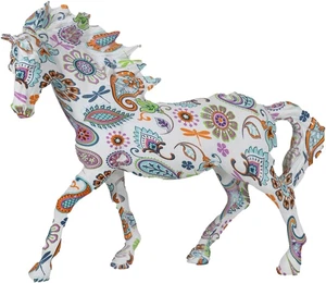 Ebros Equestrian Beauty Regenbogen Paisley weißes Pferd handgefertigte Statue 7,5"... - Bild 1 von 1