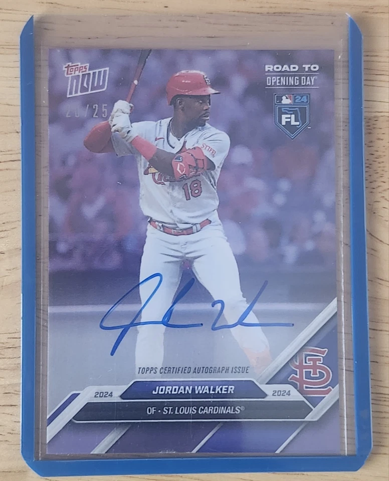 2024 Topps Now JORDAN WALKER /25 Autograph 'Road to Opening Day' BLUE INK! #JW-A - Image 1 of 3