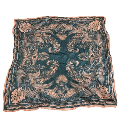 Men's Pocket Square Handkerchief Floral 100% Silk 19"x19" - Image 1 of 4