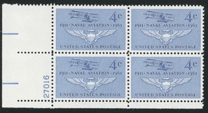US - 1961 50th Anniversary Naval Aviation - SC# 1185 Plate Block of 4 Mint NH OG - Picture 1 of 2