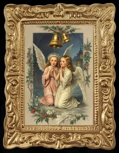 Vintage Weihnachten betende Engel Miniatur Puppenhaus Weihnachtskunst Bild 8848 - Bild 1 von 1