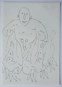 Zeichnung Federzeichnung Akt Frau Erotik Tinte Edvard Frank Nachlass - Picture 1 of 7