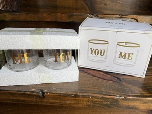 Pottery Barn Emily Meritt YOU & ME Highball Cocktail Glasses NIB - Picture 1 of 8