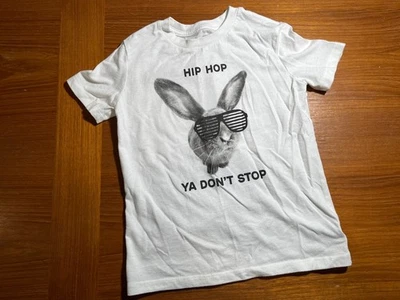 Camiseta de manga corta blanca Old Navy para niños Easter Bunny Hip Hop Ya Don't Stop S 6-7 Foto 1 de 2
