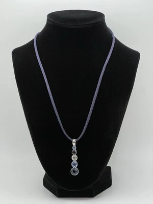 lia sophia “Ciao” Blue & Clear Crystal Rhinestone Pendant w/New Necklace - Image 1 of 4