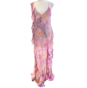 Maxi Vestido FOR LOVE AND LEMONS Beate Volantes Rosa Estampado Rosa Talla S Invitada Boda - Imagen 1 de 22