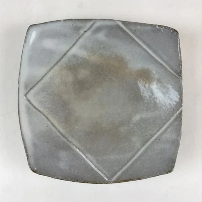 Prato pequeno de cerâmica japonês cerâmica quadrada Yakimono cinza branco Kozara PY264 - Imagem 1 de 4