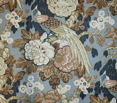 Byron in Classic BTY Richloom 100% Cotton Slub 54" Wide Bird Jacobean Floral - Image 1 of 2
