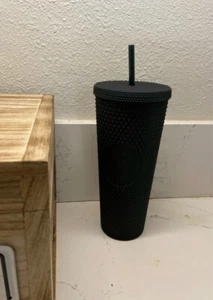 NEW Starbucks 2022 Studded Matte Dark Green 24 oz Tumbler Cold Cup Venti - Picture 1 of 4