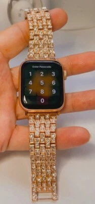 Pulsera y estuche para Apple Watch Serie 5, 40mm, oro rosa con piedra. Foto 1 de 4