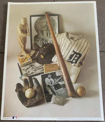 Póster 1993 Ty Cobb "The Georgia Peach" Detroit Tigers Salón de la fama Foto 1 de 2