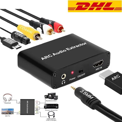 HDMI ARC Audio Extractor 3,5mm 192kHz DAC Converter Adapter Digital HDMI Analog - Bild 1 von 4